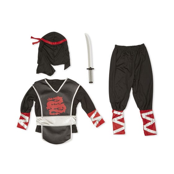 Ninja costume with sword and accessories