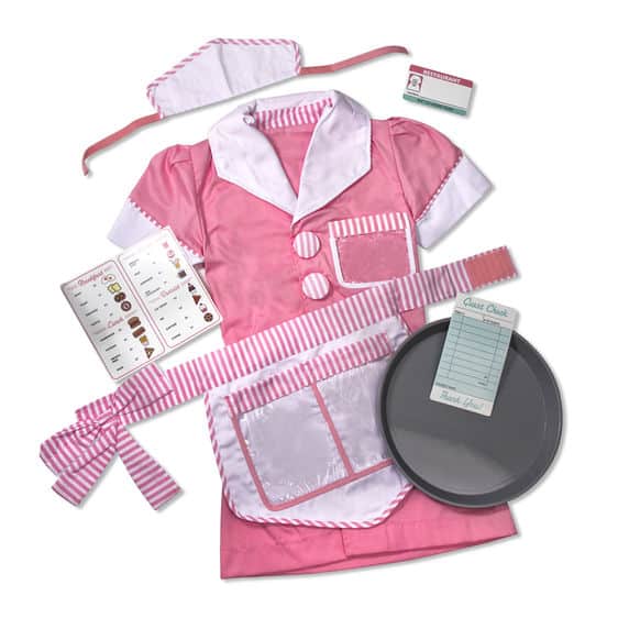 Pink waitress costume with accessories