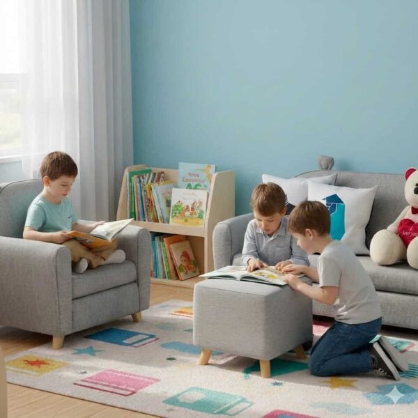 Children reading in a cozy room.