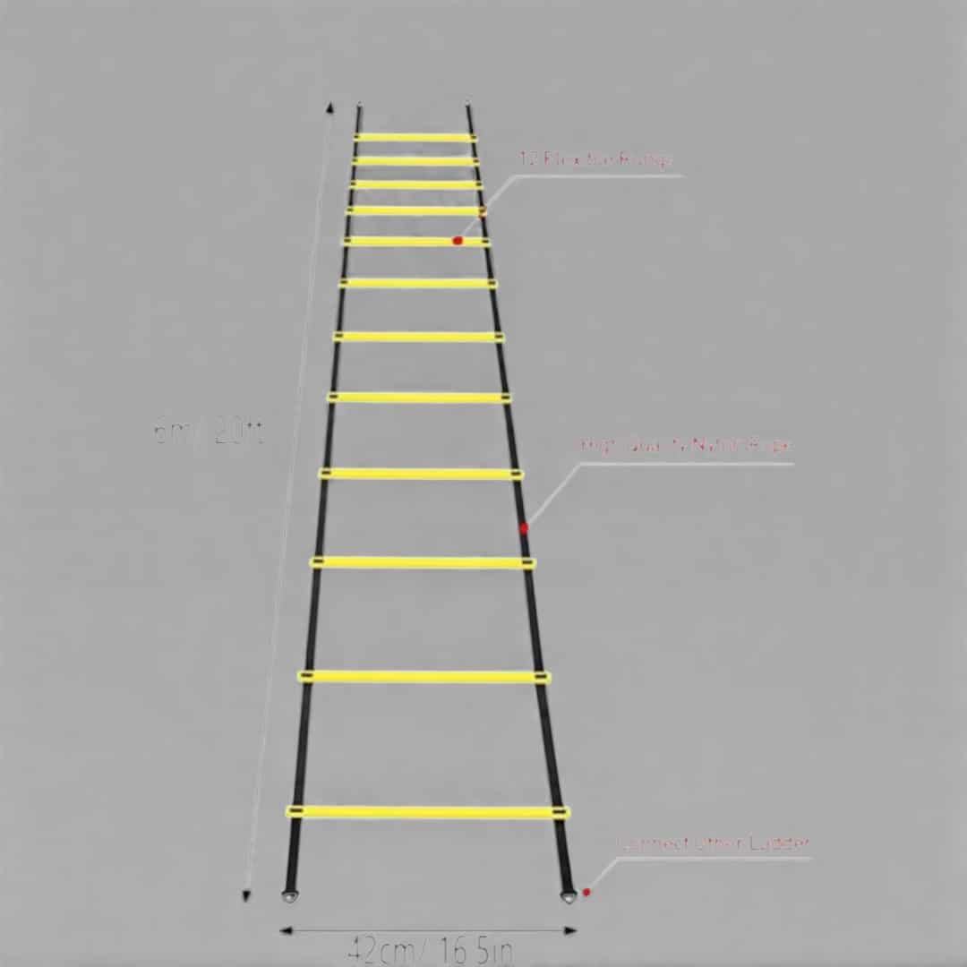 SPE-AGL-SA386-6.jpg Adjustable Agility Speed Ladder 6m / 12 Rungs — Football Training Kit with Carry Bag
