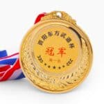 Round Gold Metal Medal — Sport Award Medal with Ribbon