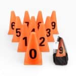 Numbered Training Cones 0–9 (48cm) — Set of 10 Heavy Football Drill Cones