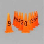 Numbered Training Cones 0–9 (48cm) — Set of 10 Heavy Football Drill Cones