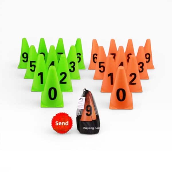 Numbered Training Cones 0–9 (48cm) — Set of 10 Heavy Football Drill Cones