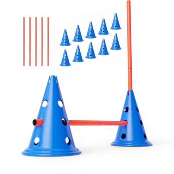 Athletics Hurdle Set — 10 Sign Buckets (30cm) with 5 Poles (1m)