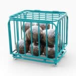 Blue Steel Ball Trolley (Large) — with Wheels