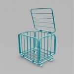 Blue Steel Ball Trolley (Large) — with Wheels