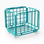 Blue Steel Ball Trolley (Medium) — with Wheels