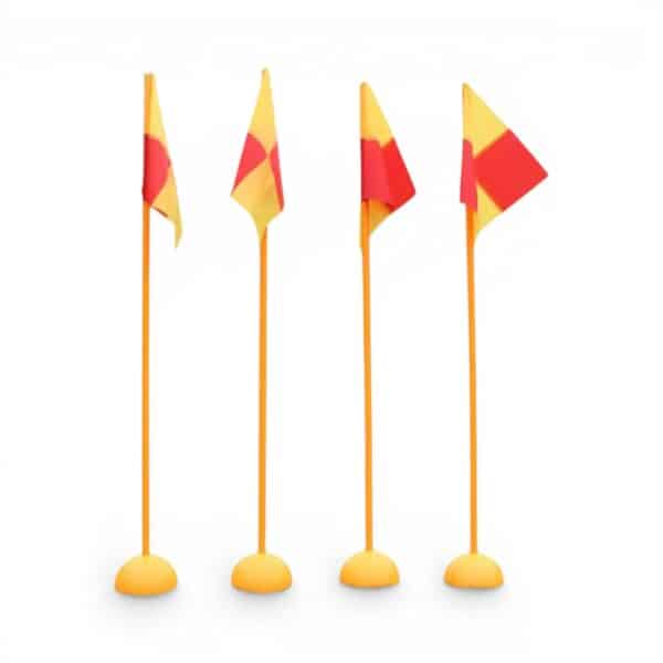Corner Flag Training Pole 1.5m with Rubber Base — Pole, Base & Flag Set