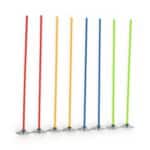 Football Training Pole 1.5m with Rubber Base — Slalom Pole (2.5cm, 1kg Base)
