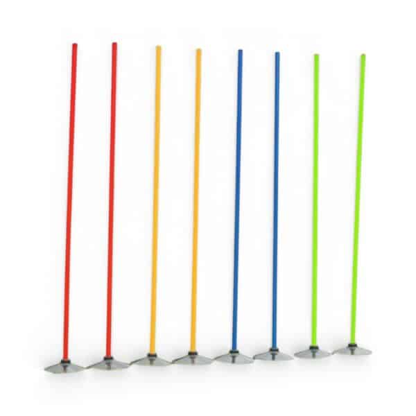 Football Training Pole 1.5m with Rubber Base — Slalom Pole (2.5cm, 1kg Base)