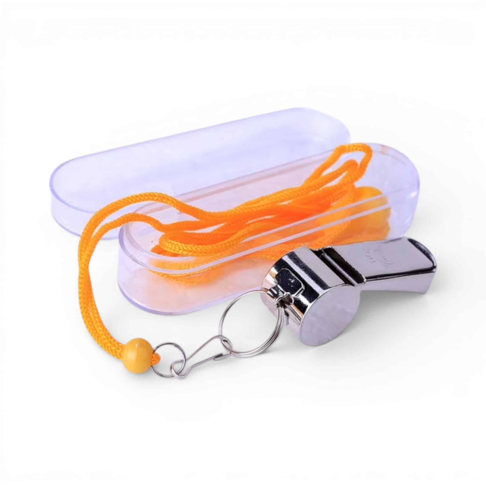 SPE-WHI-SA085.jpg Metal Referee Whistle with Lanyard — Football & Sport Whistle
