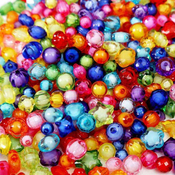 Transparent DIY Craft Beads 0.8-2 cm | Clear Threading Beads