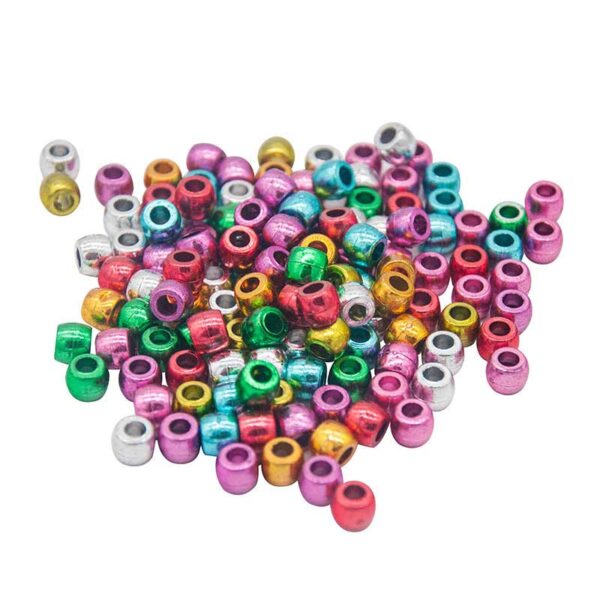 Metallic Craft Beads Pack of 1000 | 8 mm Threading Beads