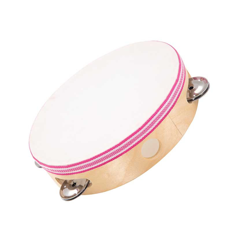 WIS-GEN-DMM004 Tambourine 18 cm Single Row Jingles | Wooden Frame Hand Tambourine