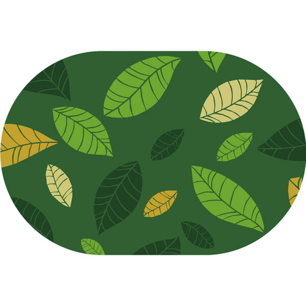 Oval Greenery Classroom Carpet 300×200 cm | Large Nursery Rug