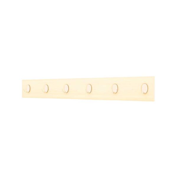 Wooden Wall Coat Hooks Rail 79.5 cm | 5-Hook Classroom Rack