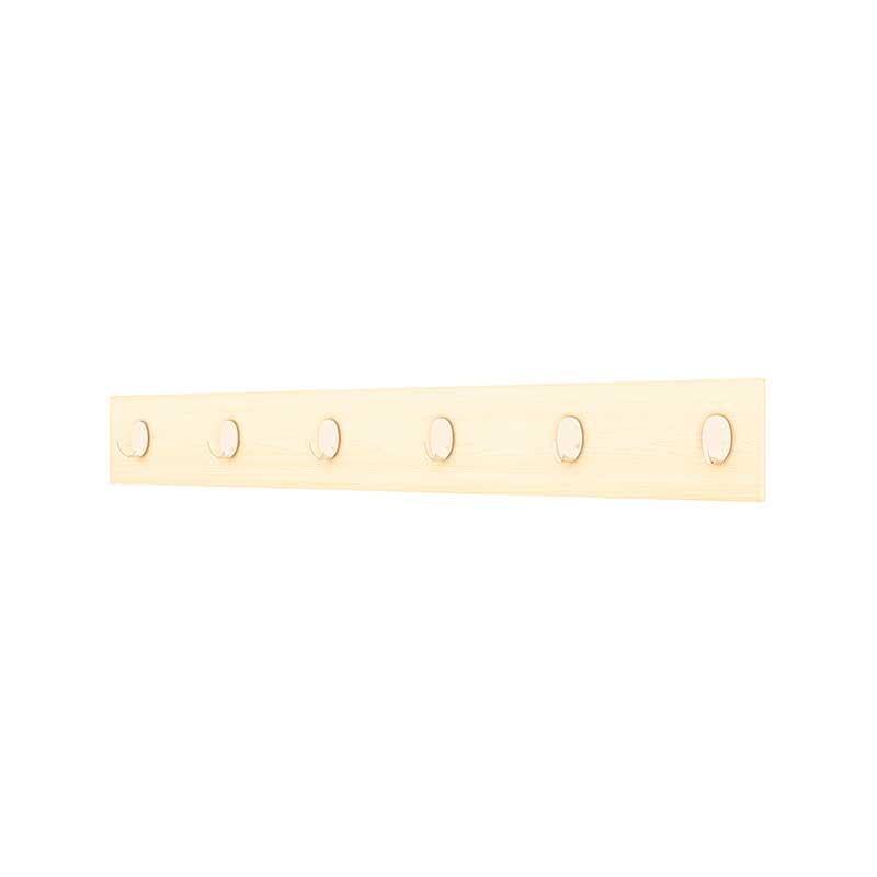 WIS-GEN-ZT022-30 Wooden Wall Coat Hooks Rail 79.5 cm | 5-Hook Classroom Rack
