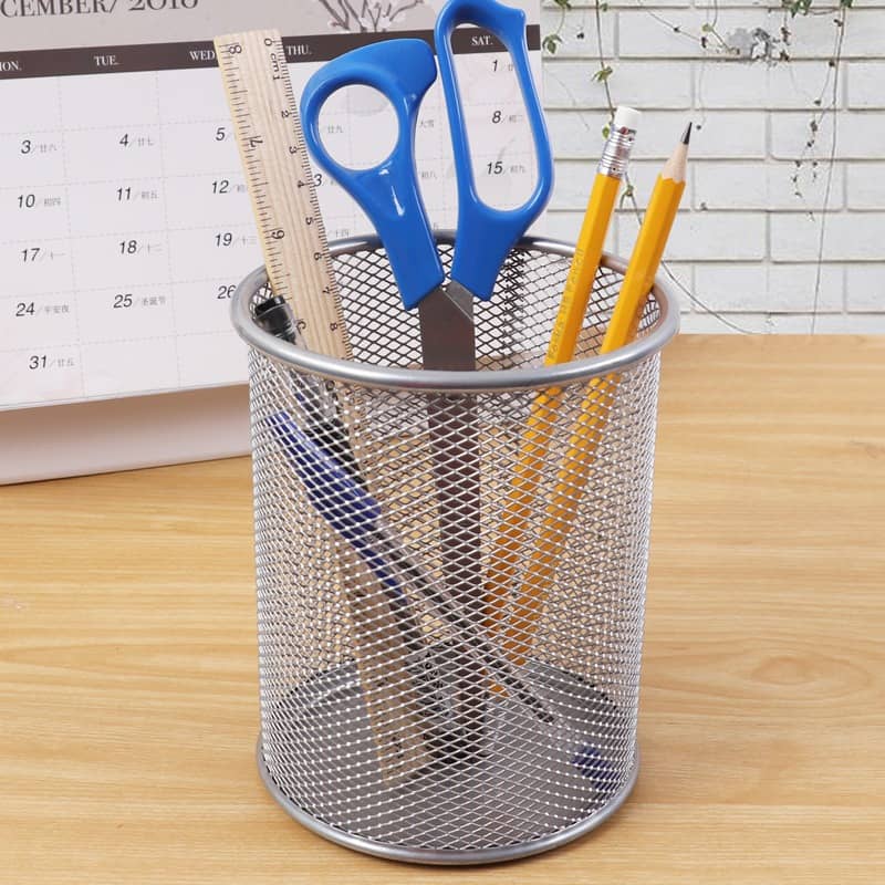 Metal mesh pen cup