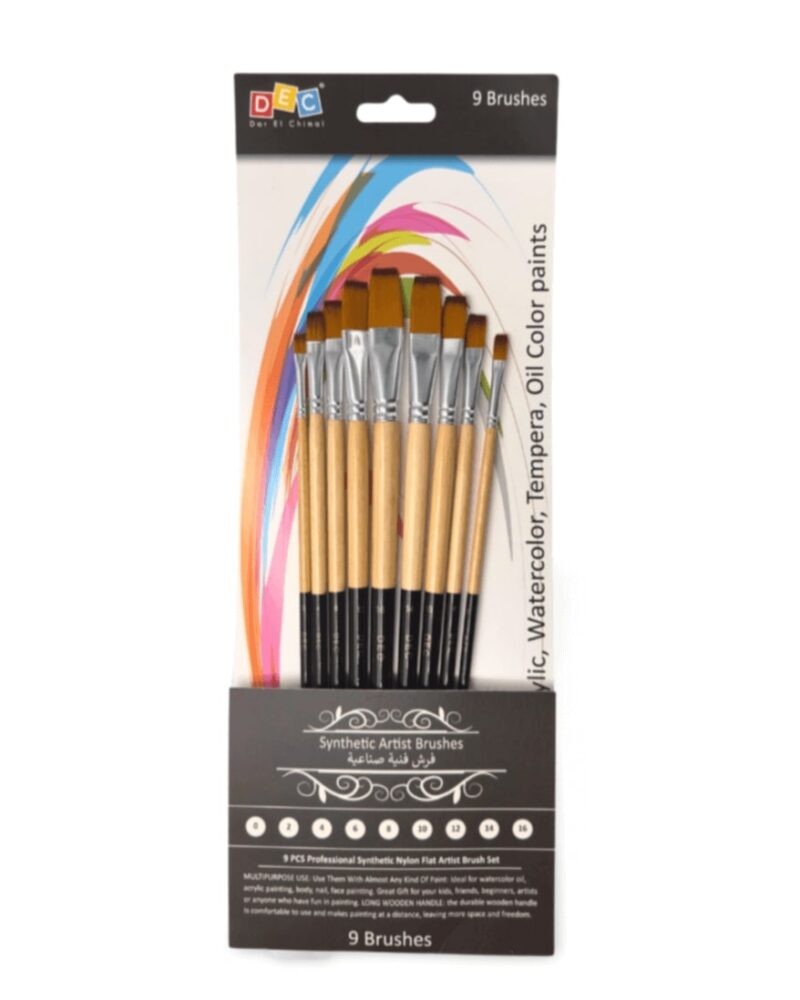 Dec 9 paint brushes in a variety of sizes make drawing more easy, perfect for artists, amateurs, students, teens, kids, children and painters of all levels. Wonderful gift idea for your friends and families who have fun in painting! 9 model : 0 2 4 6 8 10 12 14 16
the multi-purpose brushes are ideal for watercolor, oil, gouache, acrylic painting, enamel, cel-vinyl, body, nail, face painting, miniature, model, craft art painting, etc，you can use it indoor or outdoor
