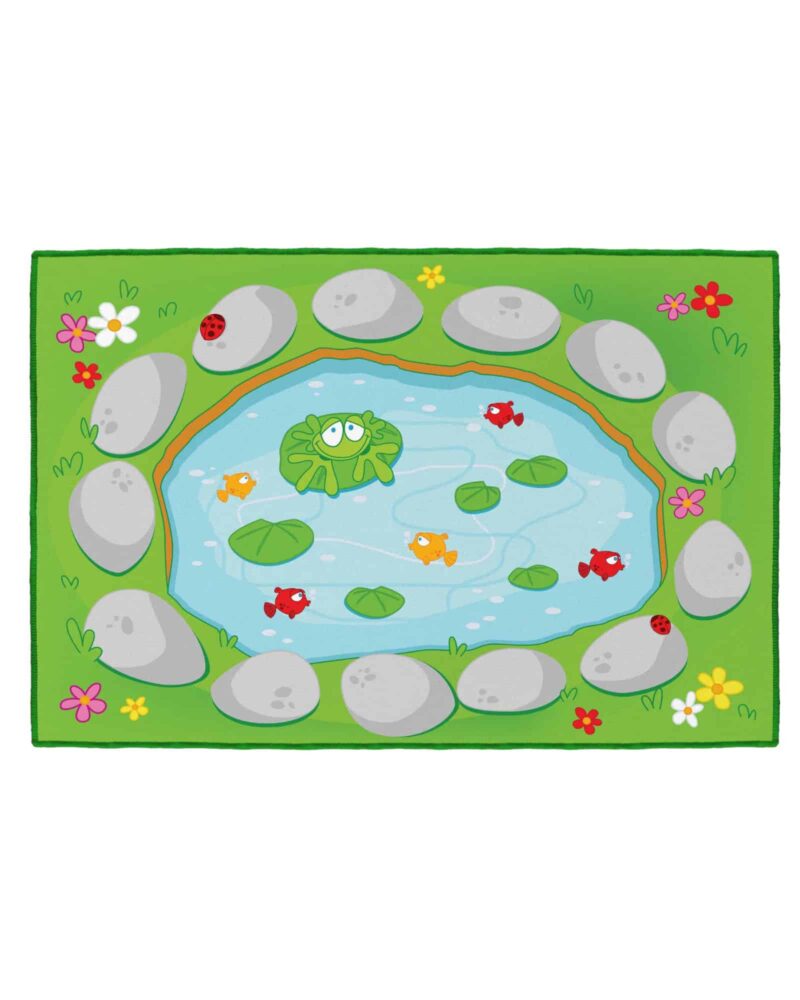 House of kids the pond runner giant mat, measuring 140x200 cm, is a large, durable mat designed for outdoor use. Its key features include its impressive size, making it ideal for multiple users, and its robust construction that ensures longevity. The mat is perfect for picnics, camping, or any outdoor activities, providing a clean and comfortable surface. Its unique selling points include its portability, as it can be easily rolled up for transport, and its water-resistant properties, making it suitable for use near ponds, pools, or at the beach. The pond runner giant mat combines functionality with convenience, offering a practical solution for outdoor leisure.