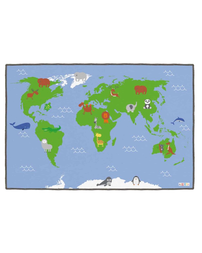 House of kids the world map print 836 runner giant mat is a large, 200x300 cm floor covering that features a detailed print of the world map. This mat is not only functional but also educational, allowing users to learn geography while adding a unique aesthetic touch to any room. Its size makes it ideal for large spaces, and it can be used in various settings, from classrooms to living rooms. The mat is durable and easy to clean, ensuring it can withstand heavy foot traffic while maintaining its vibrant colors. Its unique selling point is its combination of educational value and decorative appeal, making it a perfect blend of style and functionality.