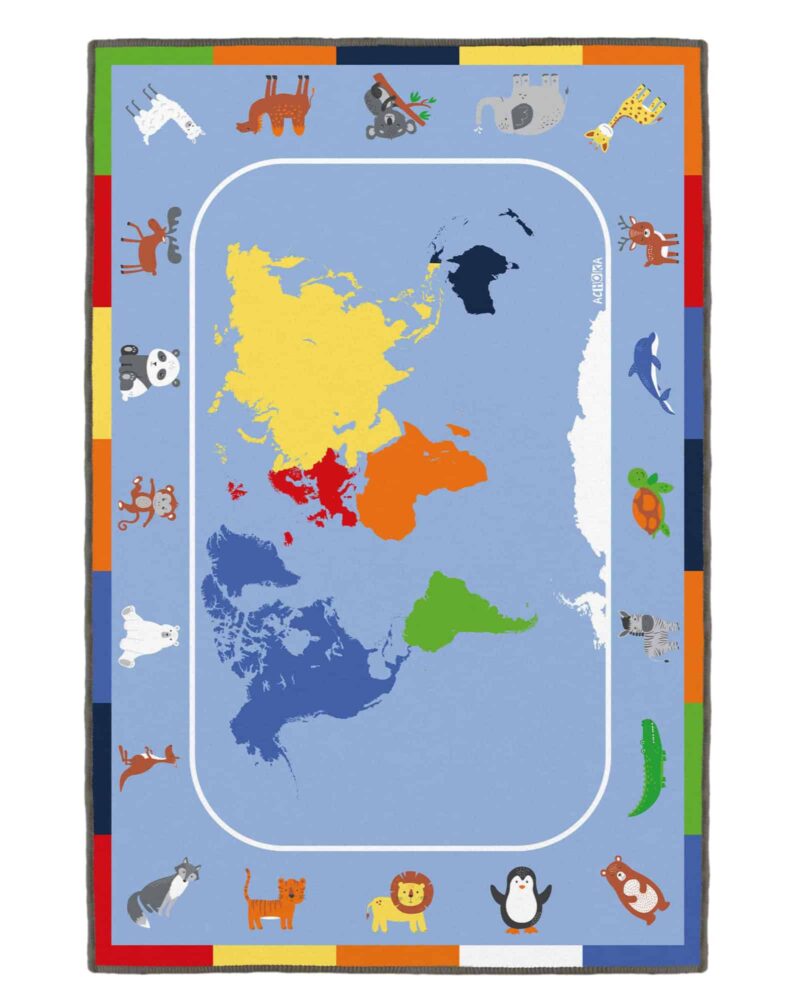 House of kids the world animals print 1219 runner giant mat is a large, 200x300 cm mat that features a vibrant and educational print of various world animals. This mat is not only a decorative piece but also serves as an interactive learning tool for children. It is made from high-quality materials, ensuring durability and longevity. The mat is easy to clean and maintain, making it ideal for high-traffic areas. Its size makes it versatile for use in various spaces, from classrooms to children's bedrooms. The unique selling point of this product is its combination of functionality, education, and design. It provides an engaging way for children to learn about different animals around the world while offering a comfortable and visually appealing space.