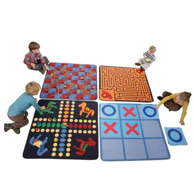 House of kids giant educational game runner set - 4 accessories, 100x100cm classroom rugs for interactive learning