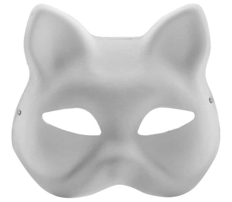 Diy half cat paper paintable masks 16x18cm