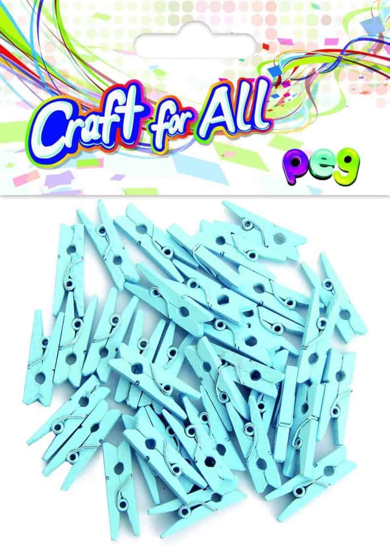 Blue wooden peg - 36pcs