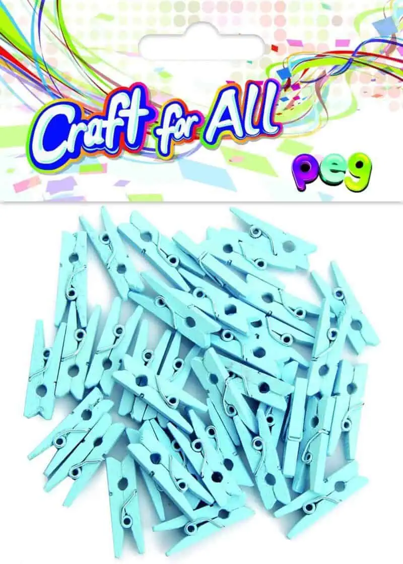 Blue wooden peg - 36pcs