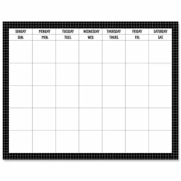 Window Pane on Black Calendar Chart CTP-10188