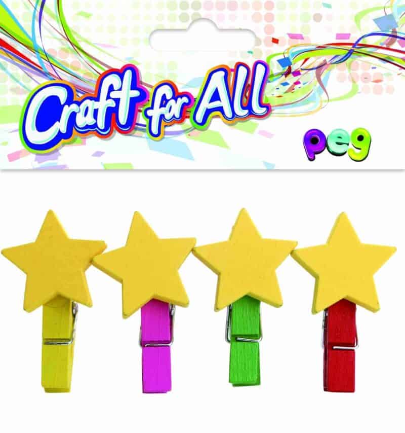 Wooden star peg  4pcs
