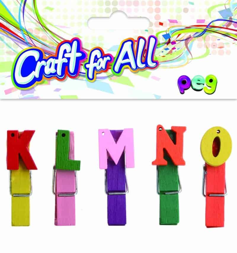 Wooden letters pegs 5pcs