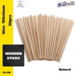Natural Round wooden sticks - 50pcs