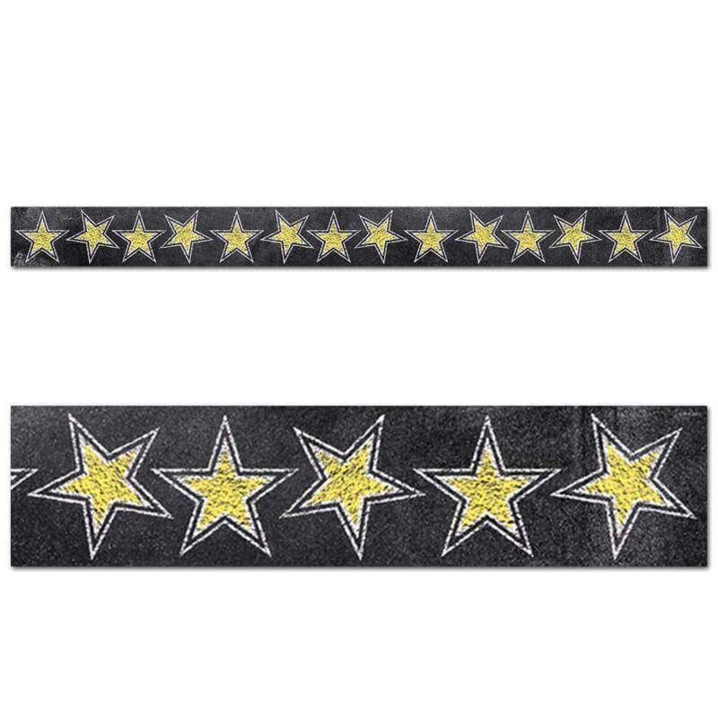 Chalk it up! Gold stars border ctp-0241