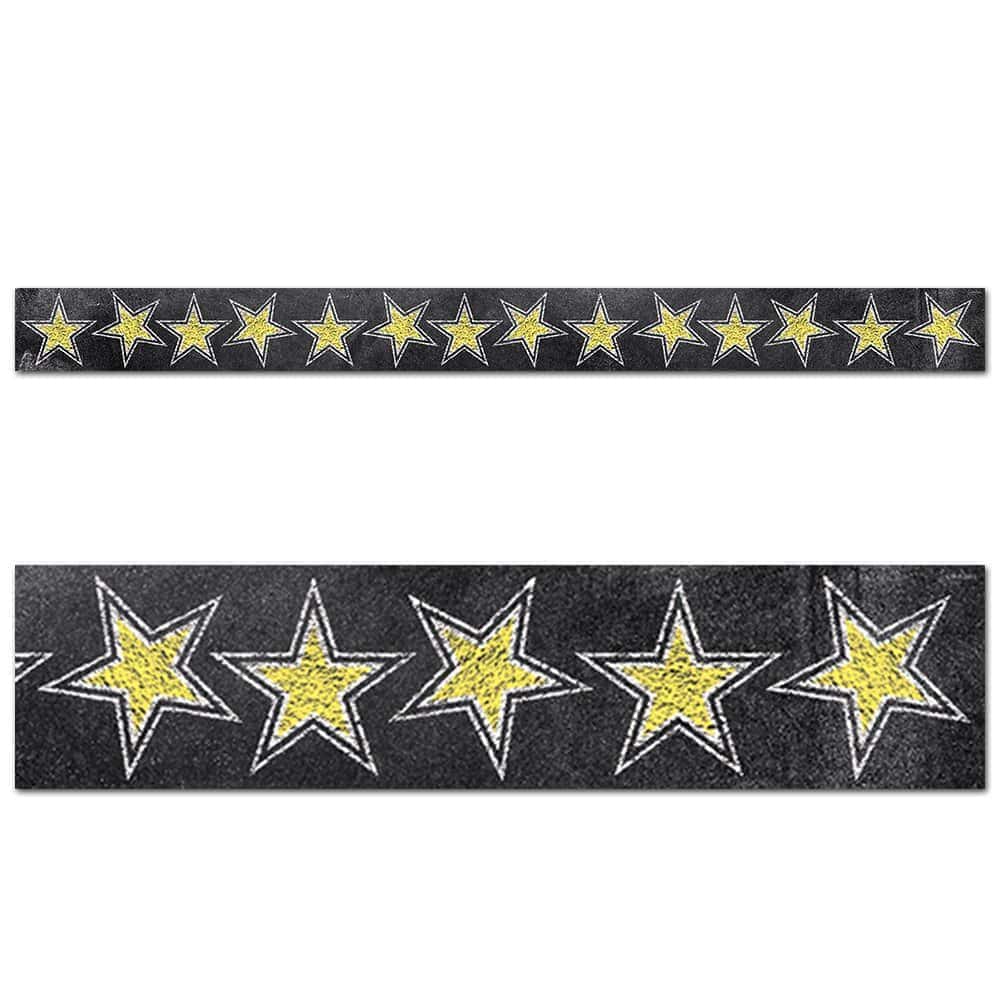 Chalk it up! Gold stars border ctp-0241