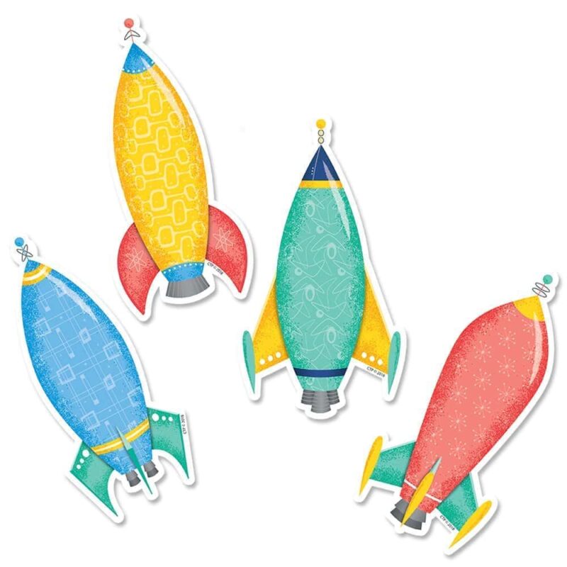 Mid-century mod rockets 6" designer cut-outs ctp-8224