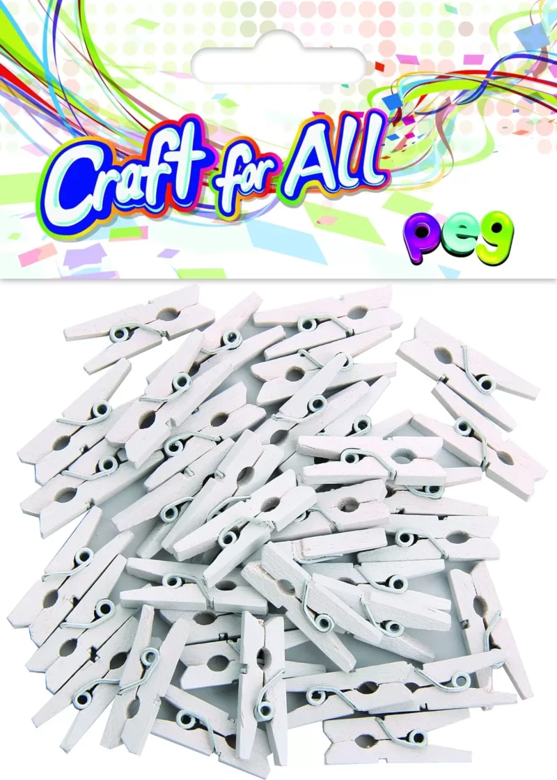 White wooden peg - 36pcs
