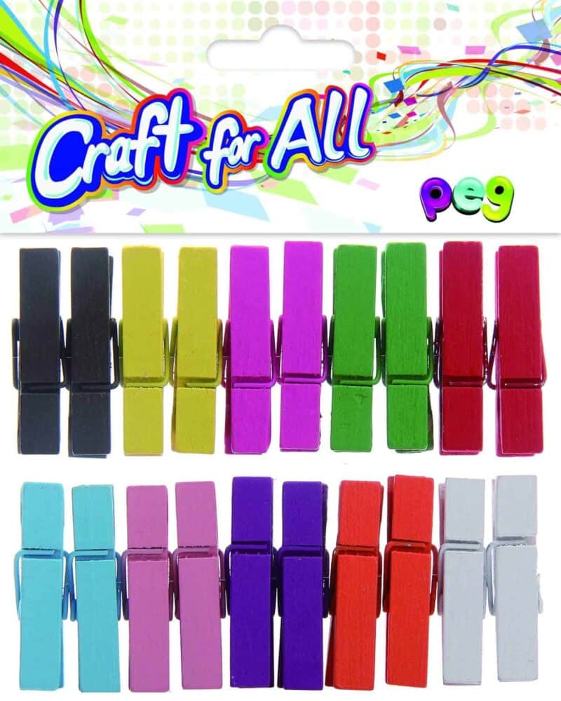 Colored wooden peg  20pcs