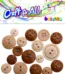Craft for all - multicolored mixed size brown buttons 10-21mm 18pcs