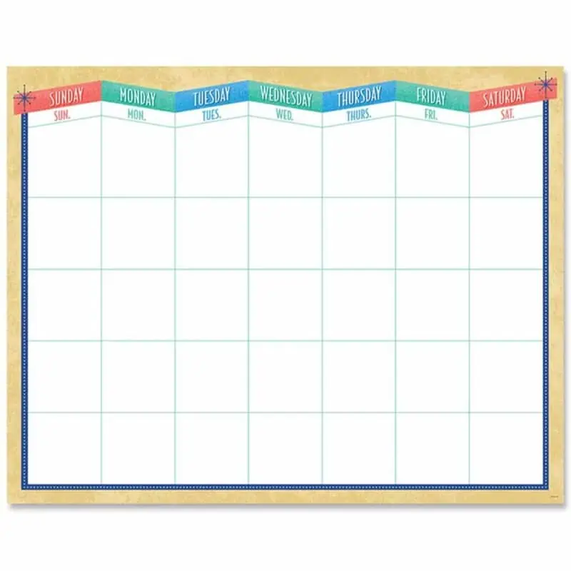 Mid-Century Mod Calendar Chart CTP-5277