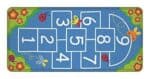 House of Kids Deco Mat Loop Hopscotch HOK-12105 - 100x200cm Colorful Playroom and Classroom Rug, Easy to Clean and Roll-up