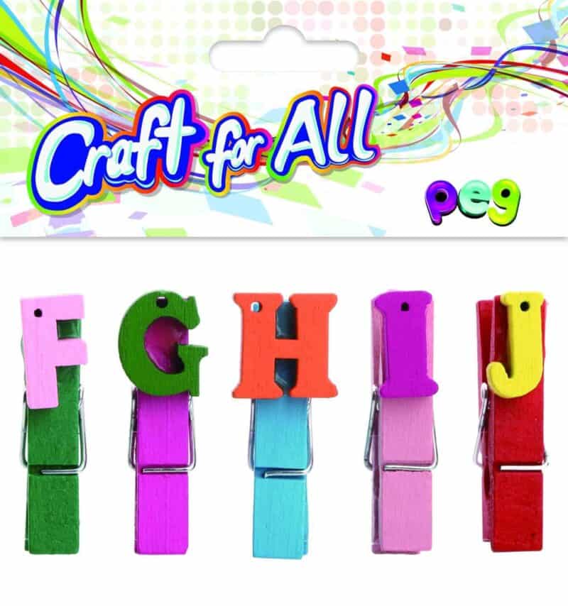 Wooden letters pegs 5pcs