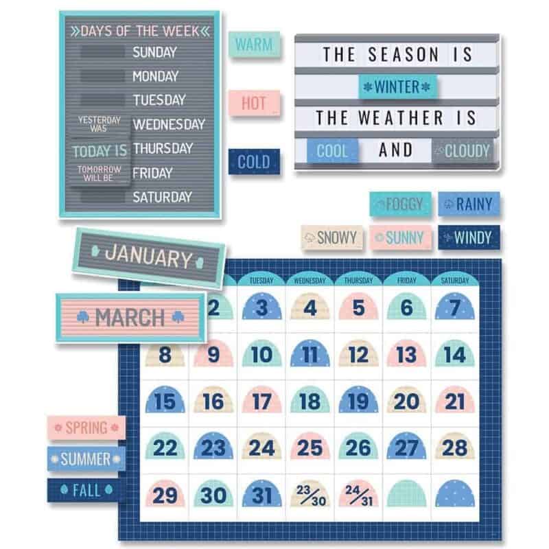 Calm cool calendar set bulletin board ctp-8595