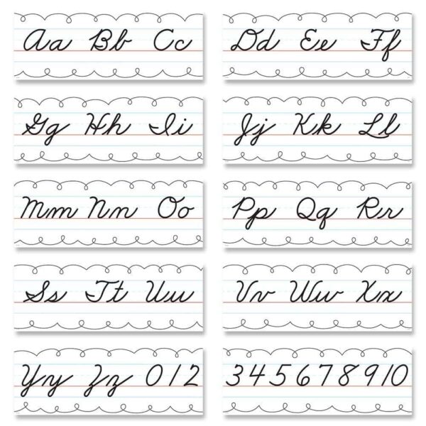 Cursive Alphabet Line Bulletin Board CTP-10171
