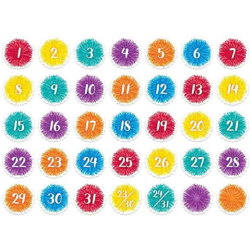Pom-poms calendar days ctp-8531