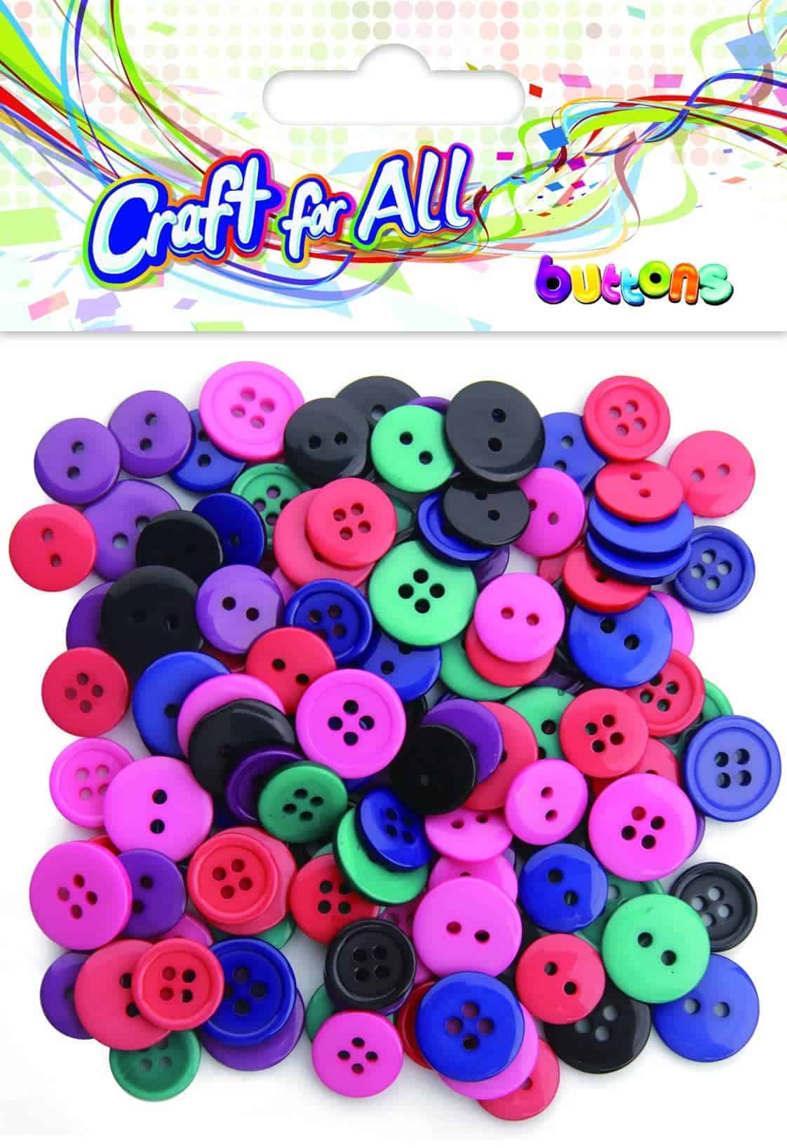 Craft for All - Multicolored Mixed Size Purple Berries Buttons 12-15mm 130pcs