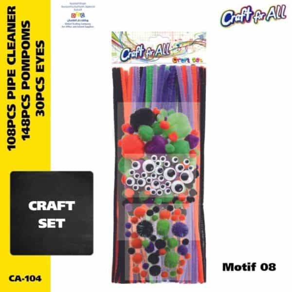 PomPom & Pipe Cleaner Craft Pack -Motif 08