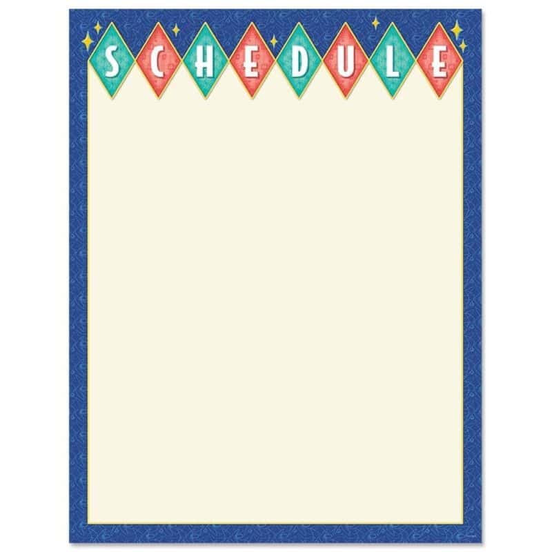 Mid-century mod schedule chart ctp-8426